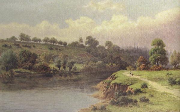 William henry mander A Stroll along the Riverbank (mk37) oil painting image